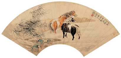李芳园 乙亥（1935年）作 歇夏图 扇面